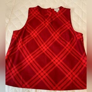 Red on red plaid shell